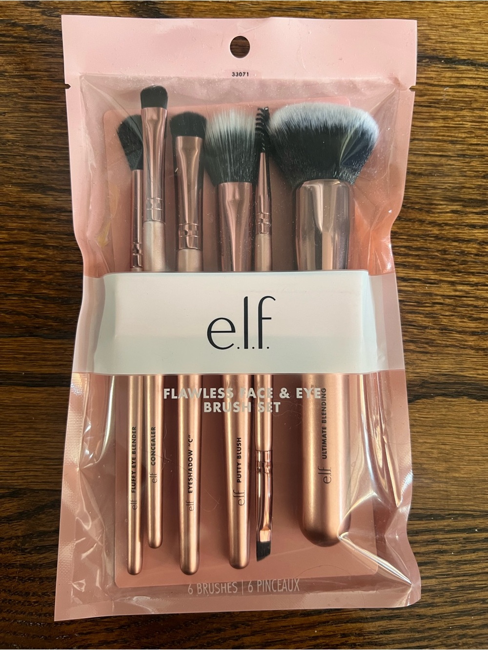 NWT e.l.f. Flawless Face & Eye Brush Set - Rose Gold